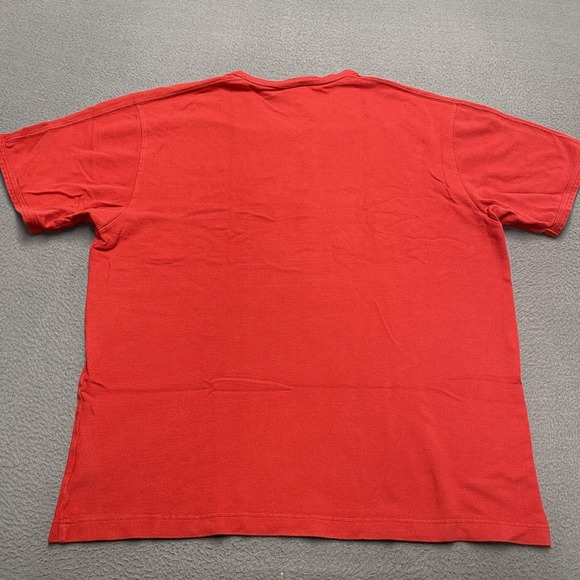 Tommy Jeans Hilfiger Denim Shirt Mens Large Red V Neck‎ 85 Logo Casual 2000s - Picture 6 of 9